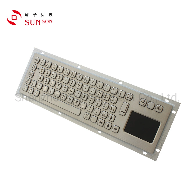 Metallic Kiosk Keyboard with Touchpad