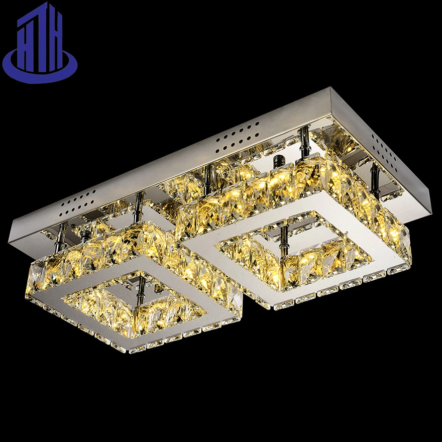 Modern Crystal Square Kitchen Island Wholesale LED Ceiling Light (9034)