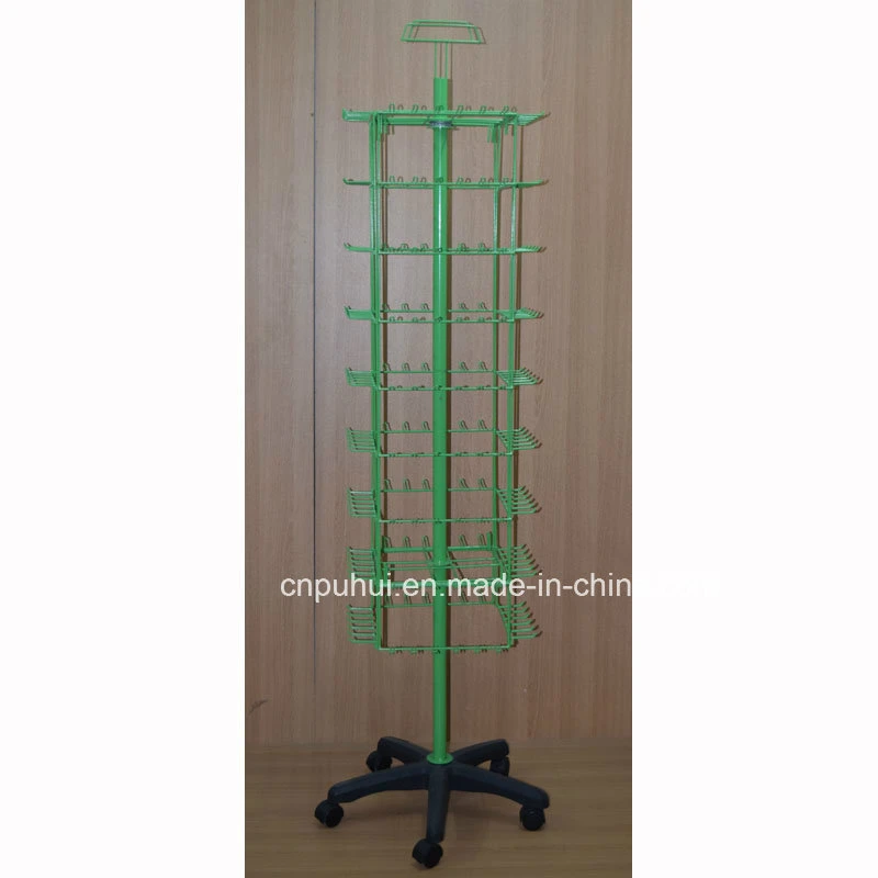 Four Sides Floor Standing Revolving Metal Peg Display Rack (PHY2044)
