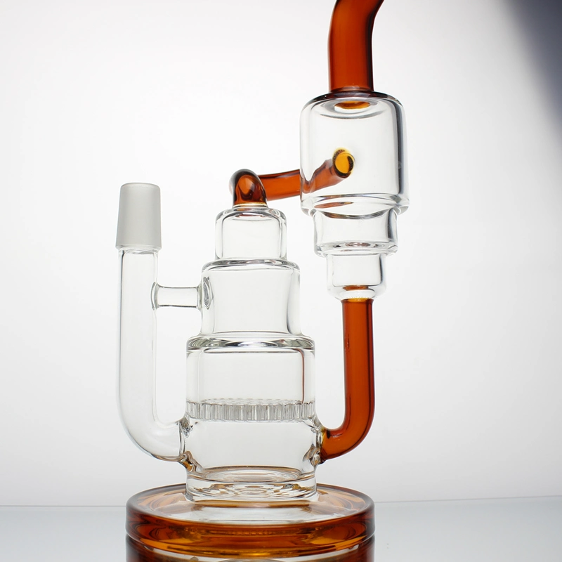 Stacked Cake Glass Water Pipe with Honeycomb Recycler Oil DAB Rigs Smoking Set