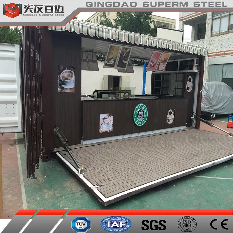 China Direct Price Light Steel Prefab Shipping Container House for Bar Restaurant Retail Store