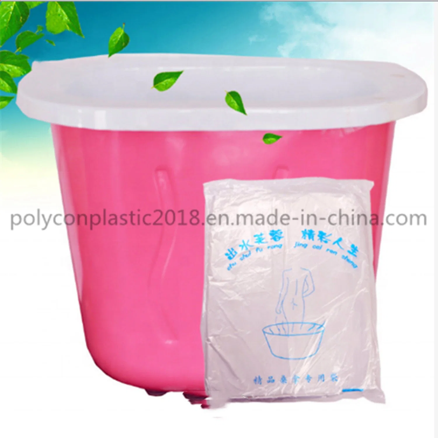 50 Pack Large Disposable Large Size Plastic Film Bathtub Bag PE Plastic Bathtub