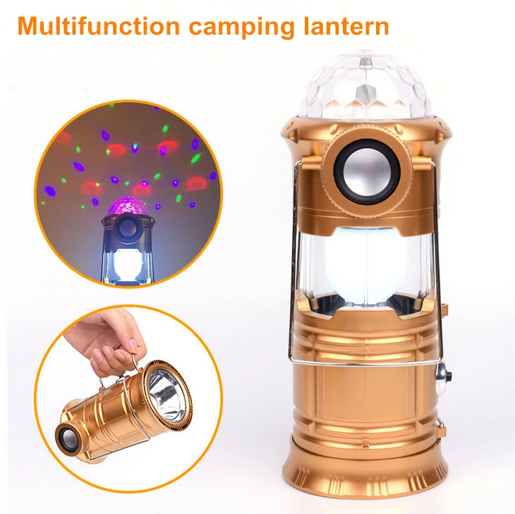 Magia Cool Camping Luces con Audio Bluetooth 3LED de color Linterna de camping&amp;Tienda Linterna Luz