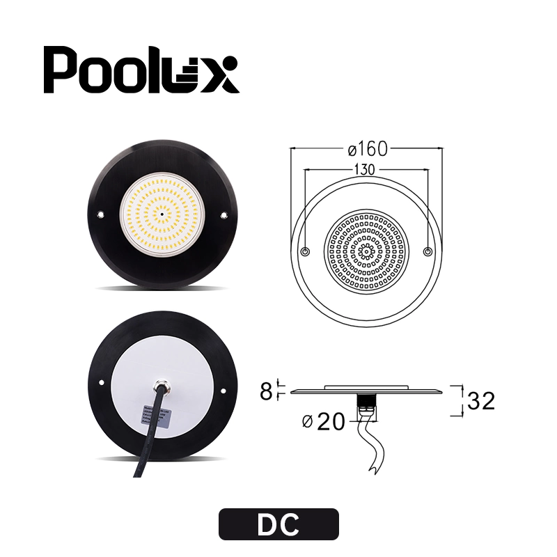 Alimentación directamente de fábrica sumergible de cambio de color de protección IP68 Resistente al agua fría caliente de Resina Epoxi blanco lleno de luces de la piscina de pared