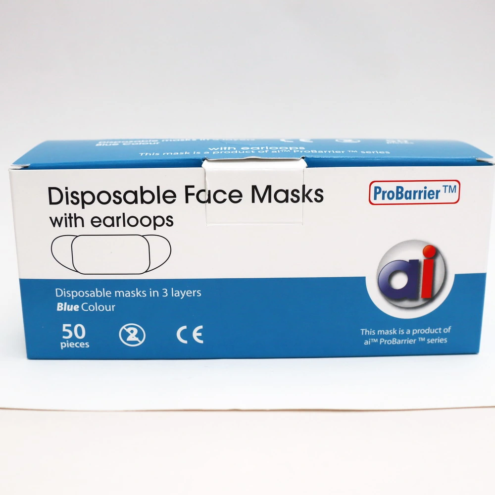 Masque anti-poussière bleu jetable 3 plis non tissées anti virus de grippe Contour Dental Masque Masque PRODUITS MASQUES