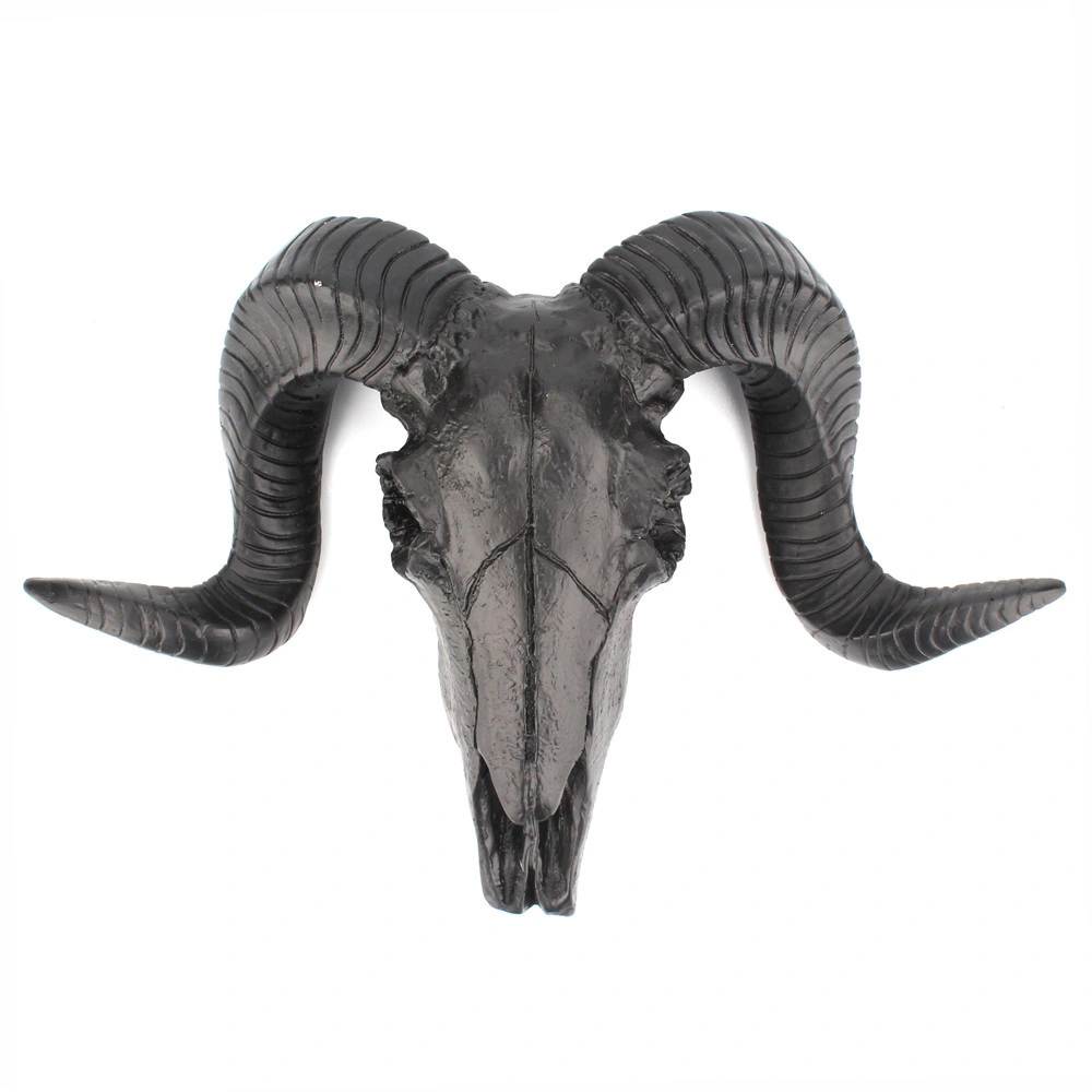 3D Black Horn Skull Wall Hanging Ornament Home Decoration Background Wall Decorative