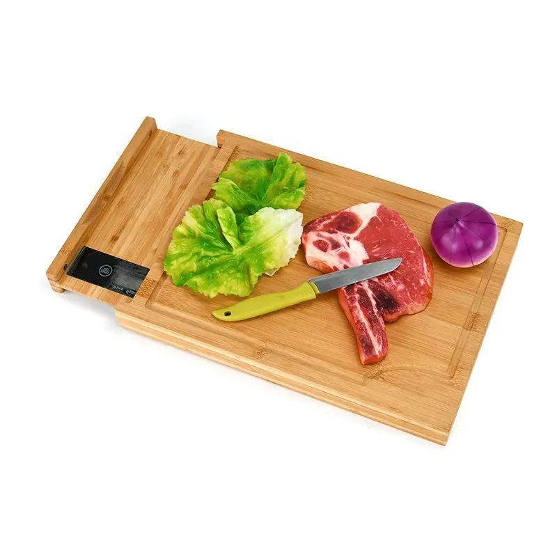 Eco-Friendly Kitchen Bamboo Digital Food Scale Custom Wood Electronic Scale Cutting Board Chop Block