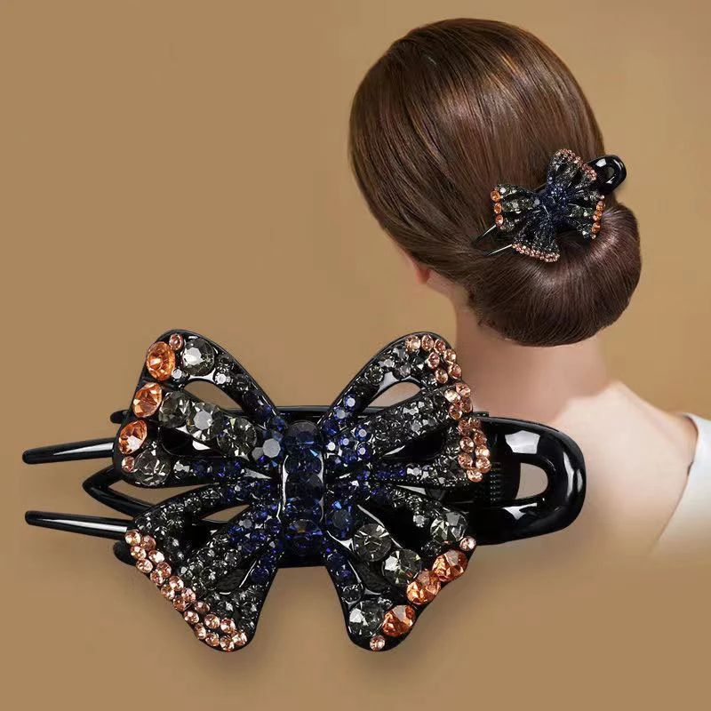 Glitter Sparkly Hair Jewelry Rhinestone Acetate Hair Elegant Claw Clips