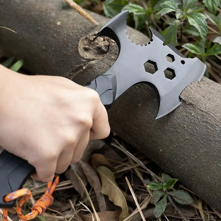 Marteau multi-outils portable Multi Ax à poignée en bois en acier inoxydable Pour le camping