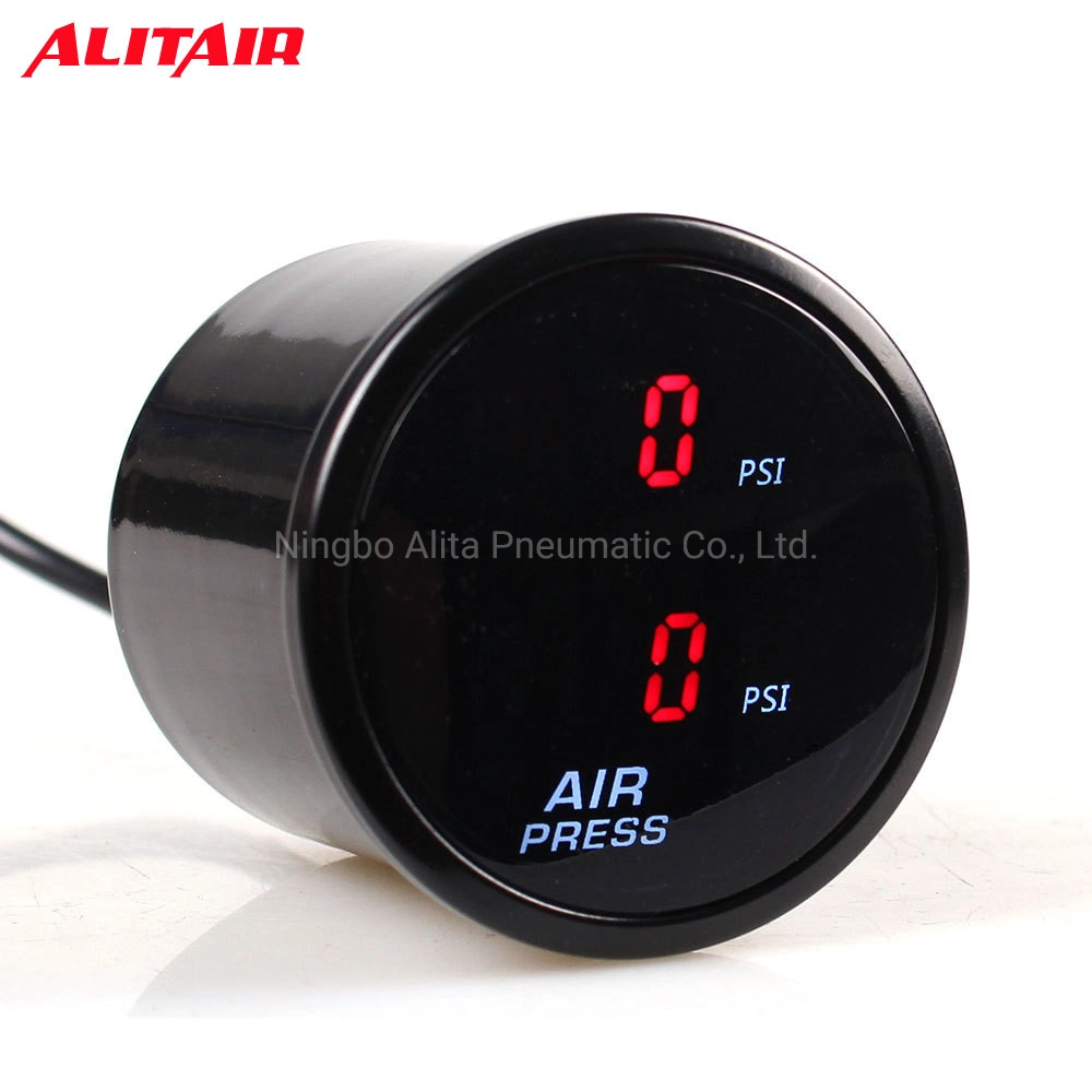 2" Air Suspension Racing Car Pressure Gauge Psi Dual Display Red Blue LED Air Press Bar Meter 52mm 1/8 NPT Electrical Sensor