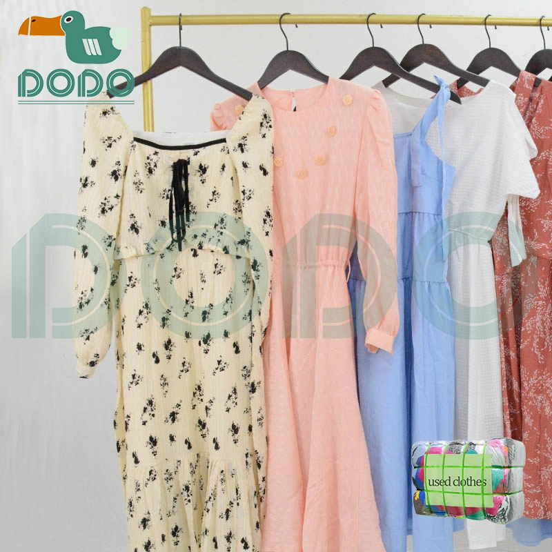 Garment Party Dress Boutique Store Stock Cotton Dresses for Ladies