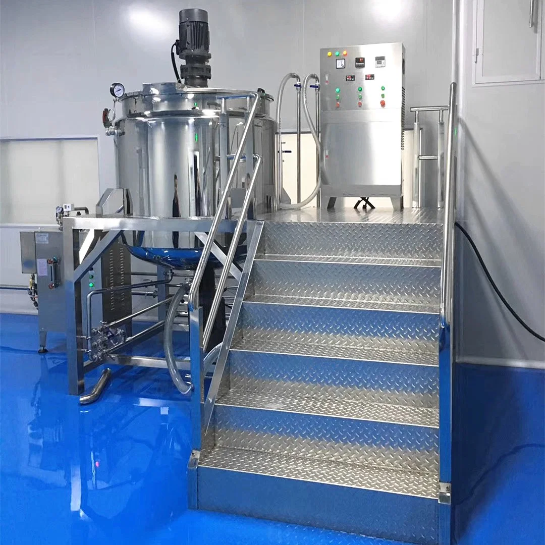 Electric Heater Liquid Washing Production Line Cosmetic Machine Jacket Cooling with Agitator 5000 Liter Hair Shampoo Mixing Tank