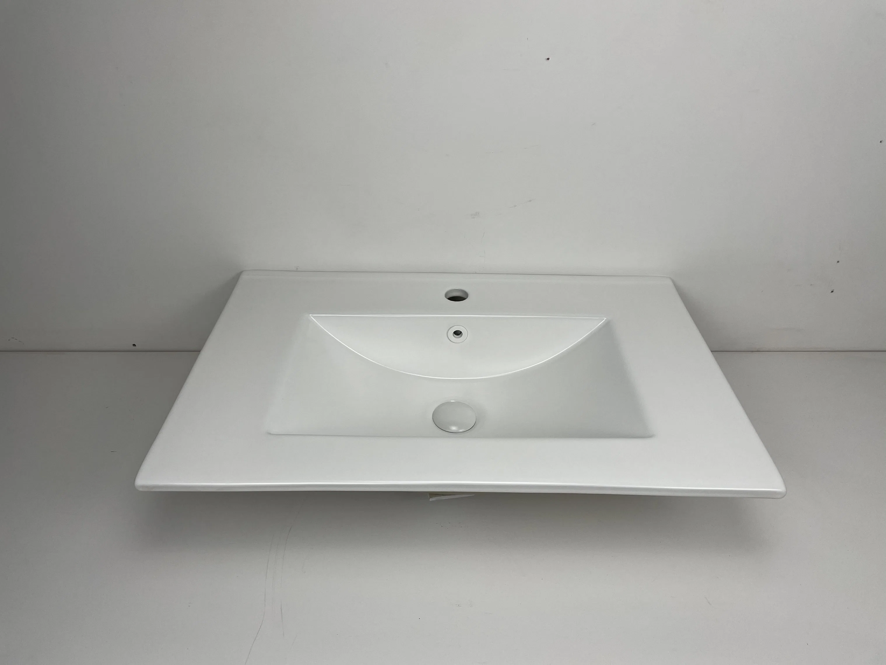 New Design Wash Hand Cabinet Bathroom Vanity Thin Rectangular Ceramic Vessel Art Basin Sanitary Ware