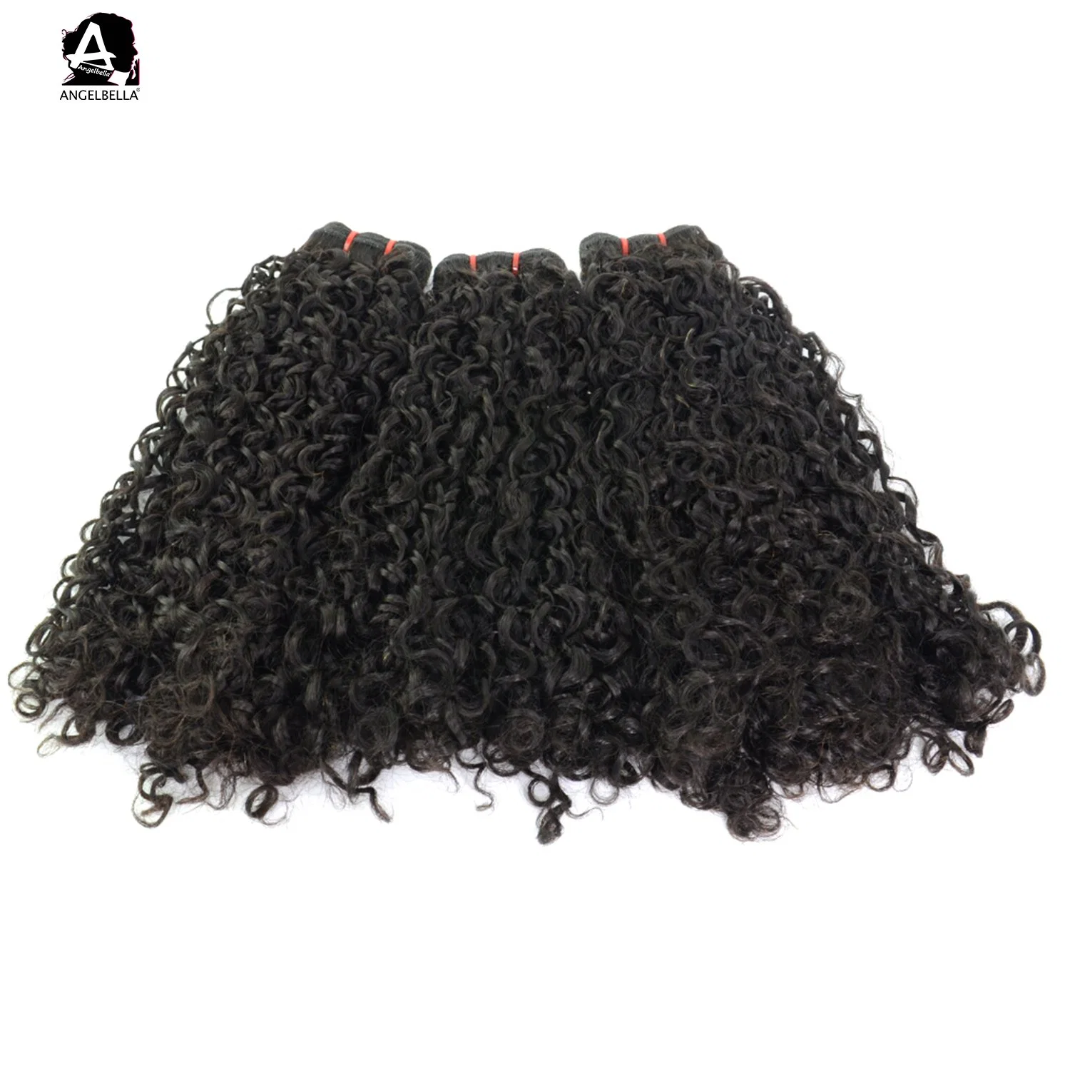 Angelbella Indian New Arrived Hair Weaving 1b# Pissy Curl Human Hair Weft Cheap Brazilian Human Hair