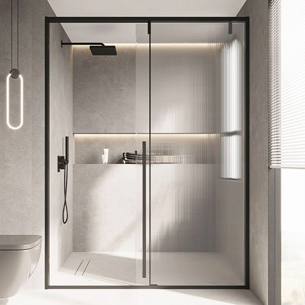 Qian Yan Tirador de baño Cuarto de baño de cristal de China de fabricación del marco de puerta personalizados ODM 15mm de espesor armario bastidor de aluminio de Hardware de marco de la puerta de vidrio