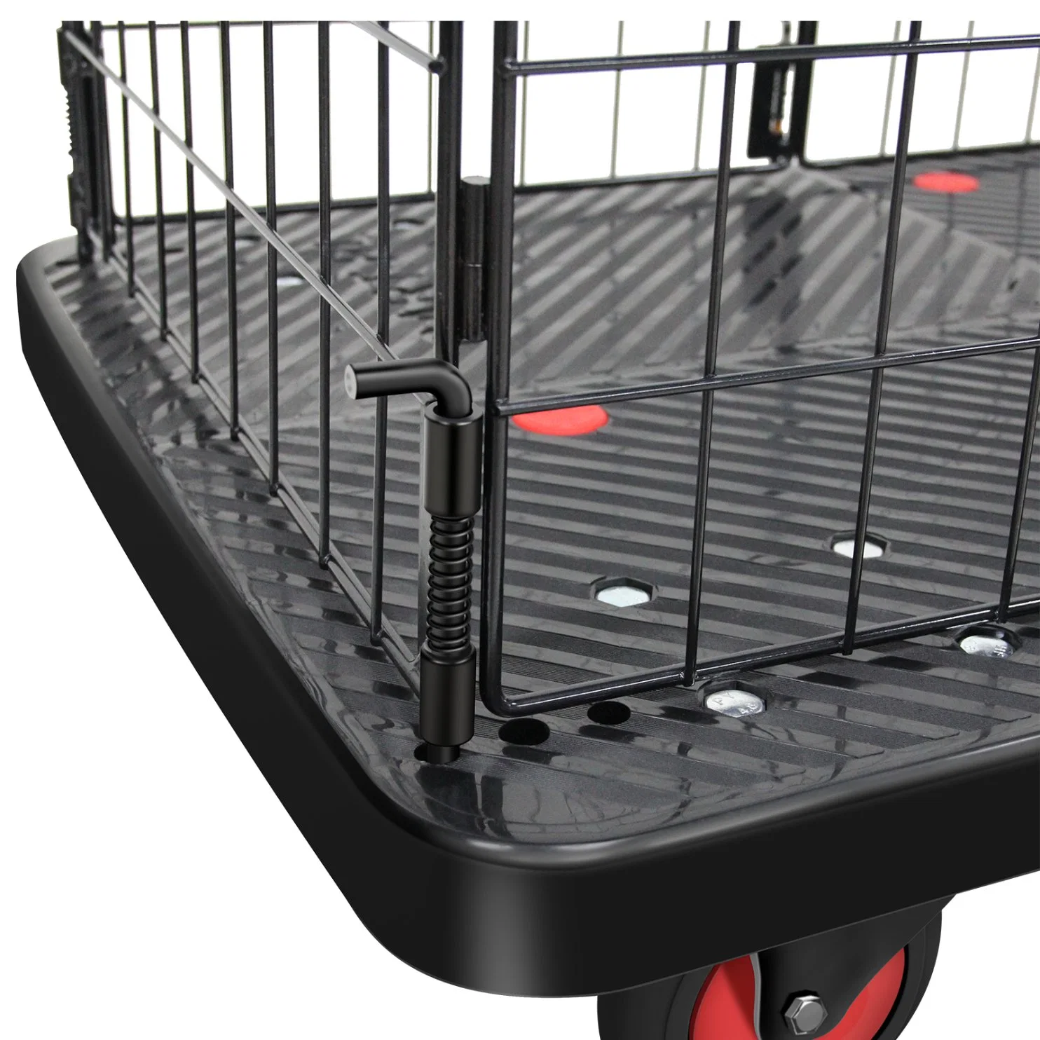 Uholan CT2-300 Large Capacity Collapsible Plastic Platform Net Cage Hand Carts Trolley