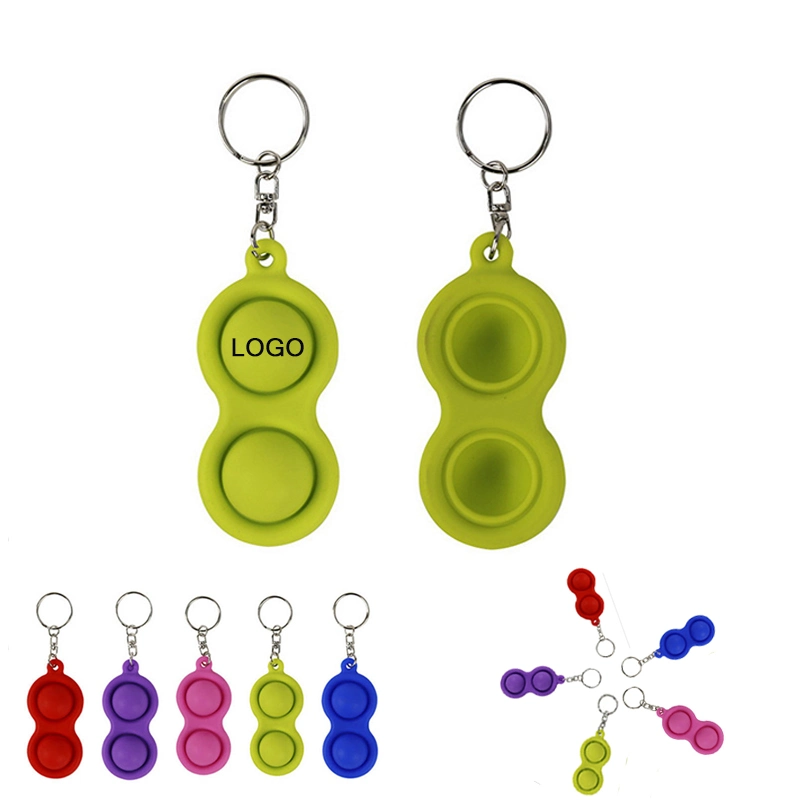 Trianing Push Pop Pop Mini Push It Bubble Fidget Toys Sensory Popper Portable Stress Relief Silicone Hand Keychain