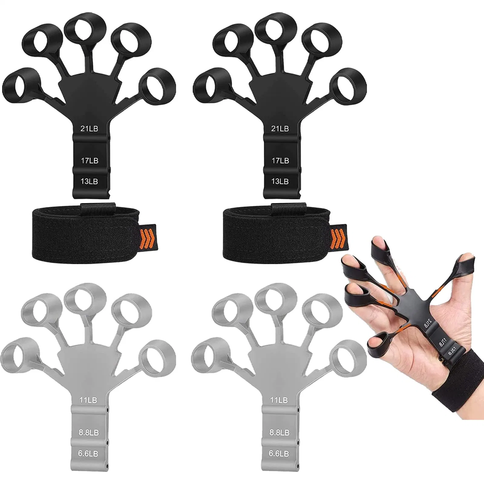 Finger Strengthener Trainer Forearm Strengthener 6 Resistant Level Finger Exerciser Hand Grip