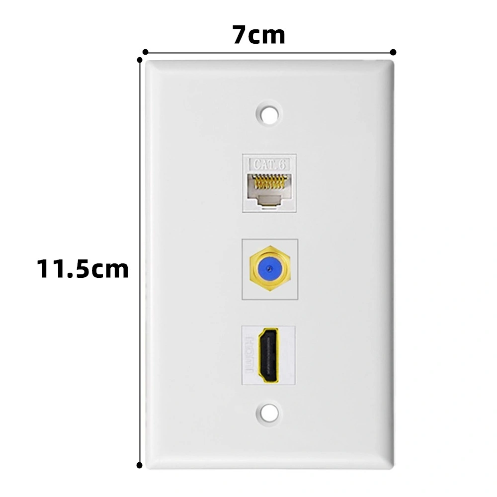 ExactCables Modern multi-media wall socket outlet with cat5e&cat6, RCA