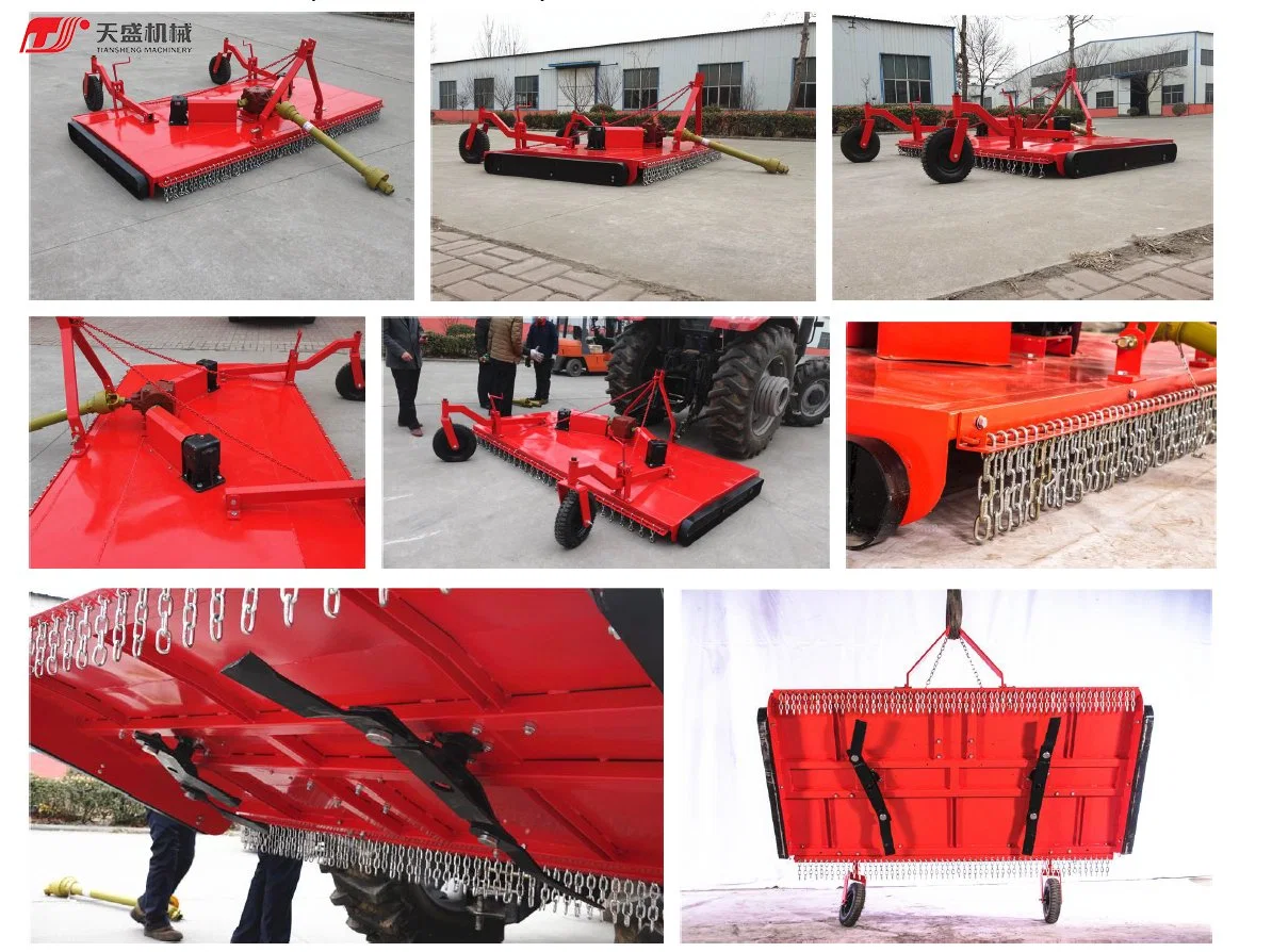 Factory Direct Sale Price Tractor Three Point Mounted Double Blades Pto Driven Big Area Lawn Mower Grass Cutter