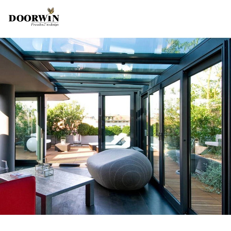 CE aprobada Airproof Doorwin el embalaje de madera Ventana de personalizar el diseño de parrilla Solarium