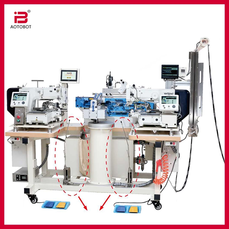 Máquina de costura de doble cabeza de robot de unión de banda elástica de alta productividad