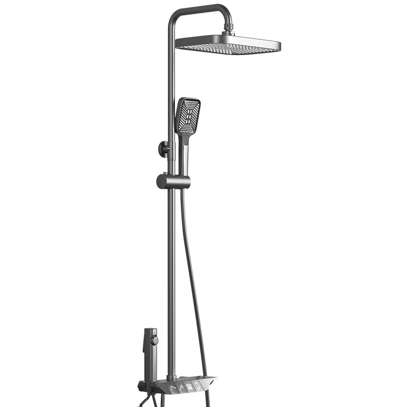 Badezimmer Regen Dusche Dusche Dusche Duschmixer Bad Set Contemporary Ausgesetzt Dusch Wasserhahn System Dual Griff