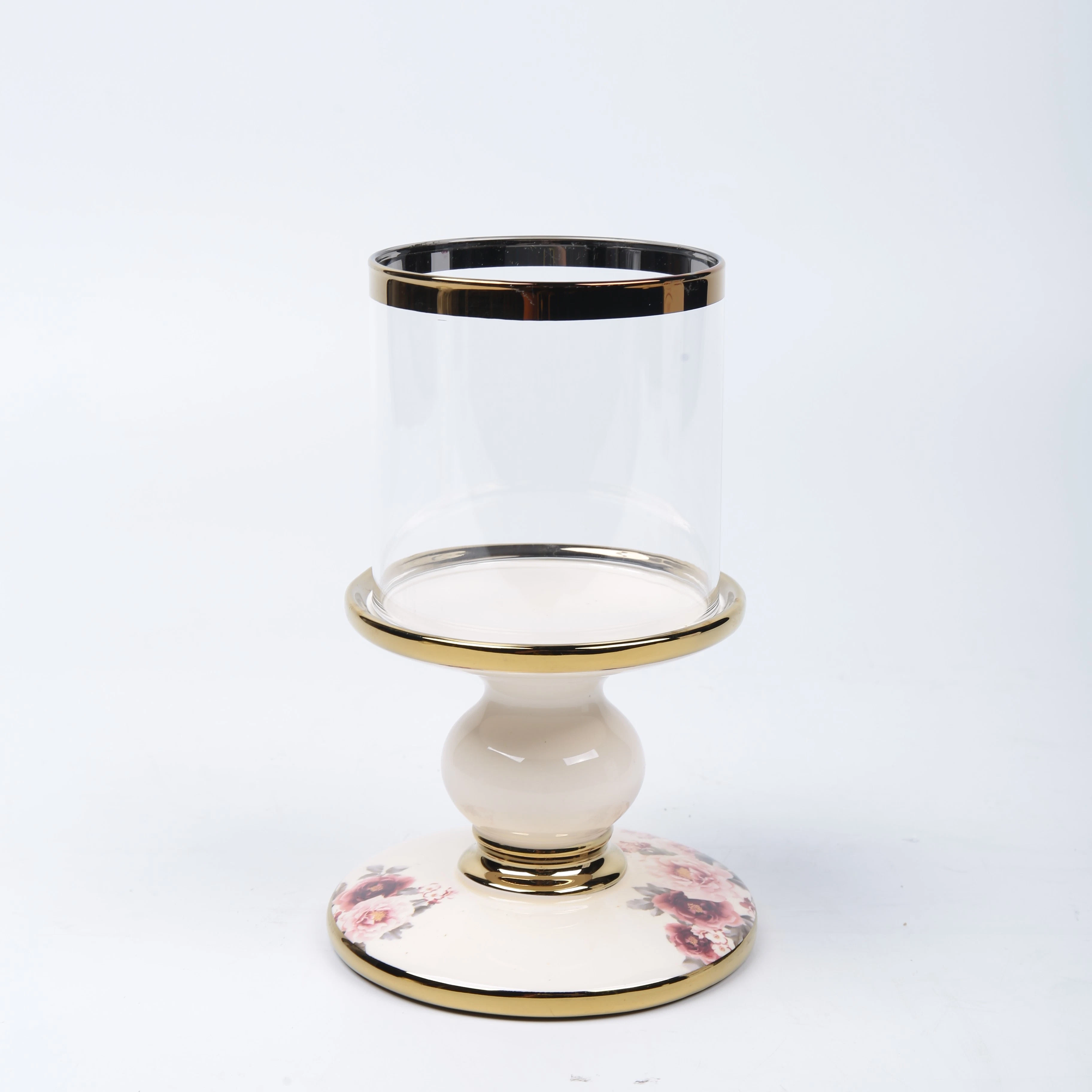 Venda por grosso de vidro para decoração doméstica Candle Jar Decoração titulares de vela de vidro