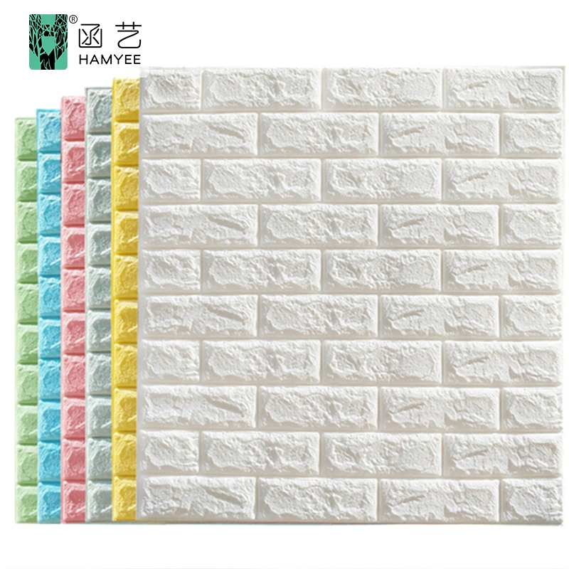 Cheap Wallpaper Wholesale Home Decor Waterproof Moisture White PE Foam 3D Self Adhesive Wall Stickers Brick Pattern