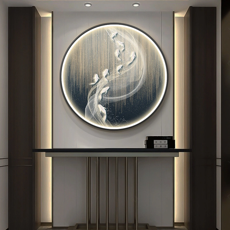 Amazon LED Light -Emitting Beauty Decorative Painting Creative Modern Light Luxury Landing Painting Entrance Living Room Wall Lanterns Customization