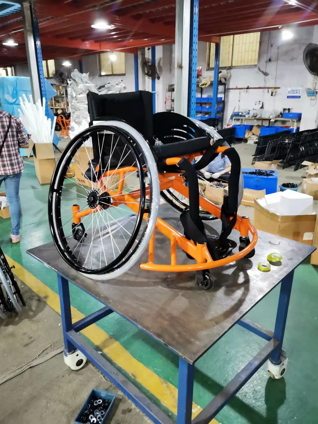 Customized Leisure Sports Topmedi Aluminum Alumium Basketball Center Wheelchairs Folding Sport Wheelchair Manufacture