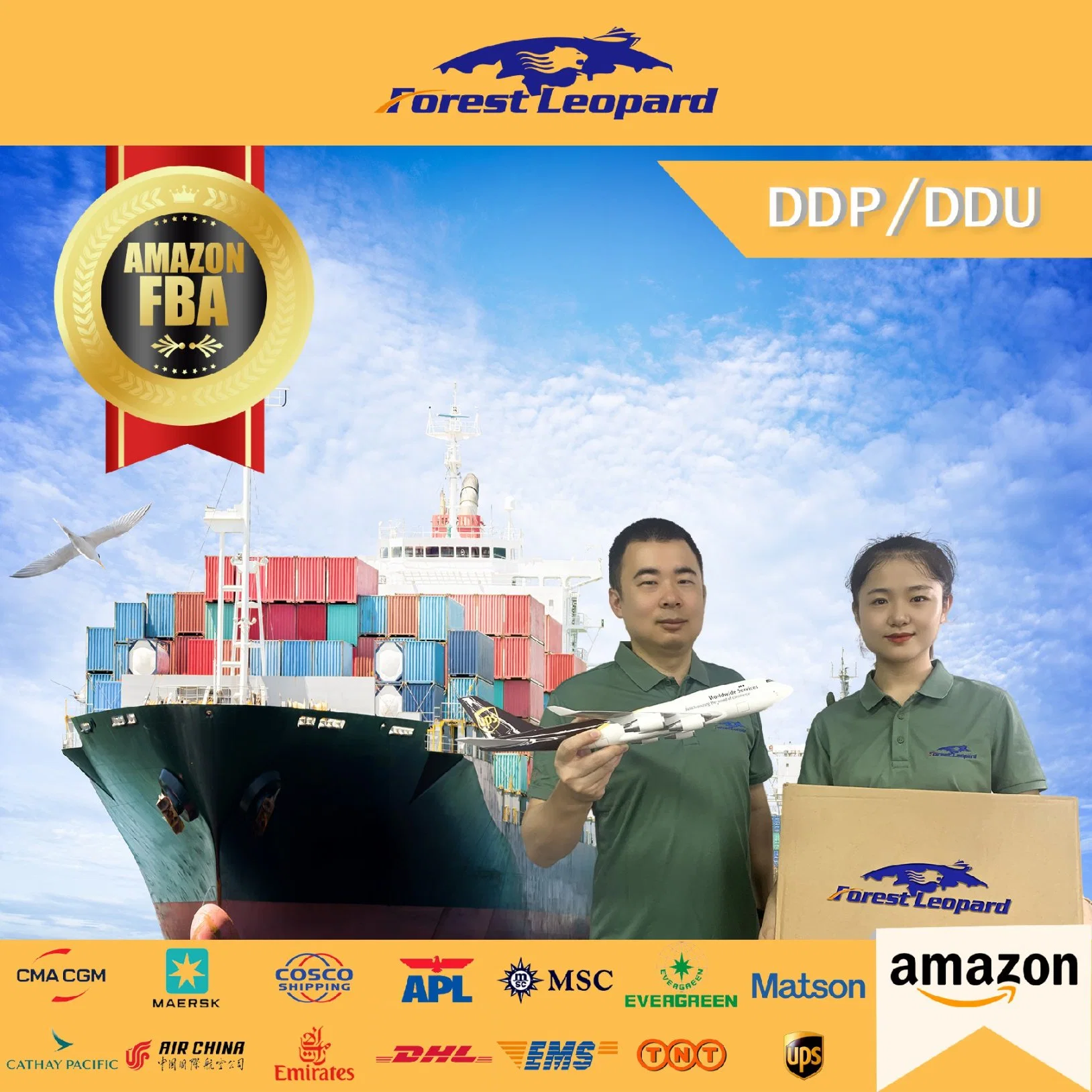 Sea Cargo Freight Forwarder Fba DDP From China Shenzhen Shipping Agents to UK USA Canada France Germany to Door