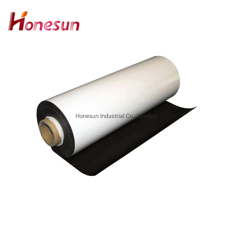 Papel magnético anisotrópico rollo de hojas magnéticas de goma Con imán adhesivo de PVC para frigorífico de 500mm 700mm 1 metros