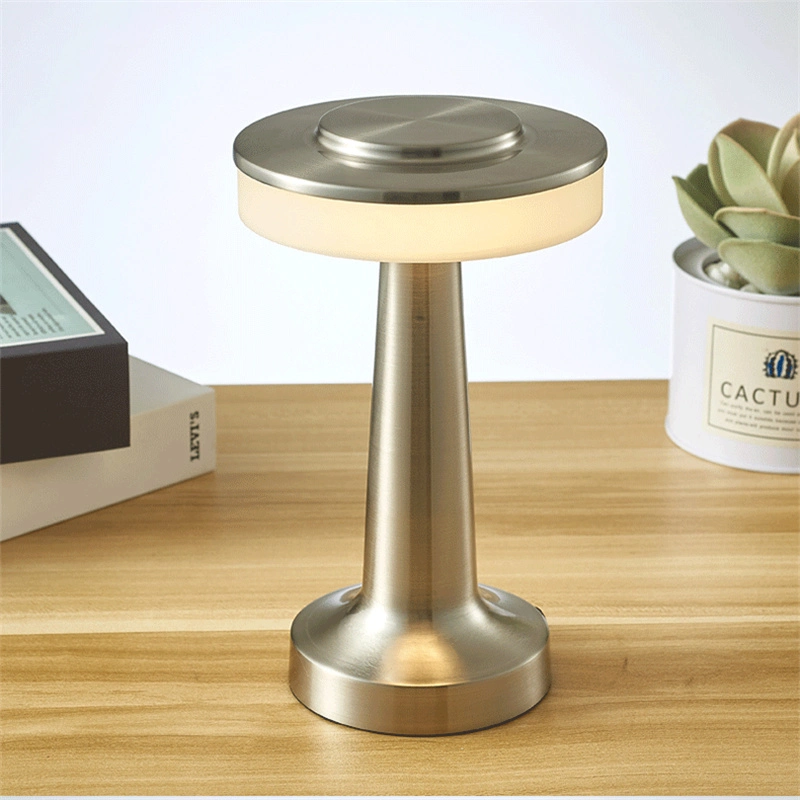 Golden Mini Cordless Restaurant Bar Table Lamp with Rechargeable Battery Built in