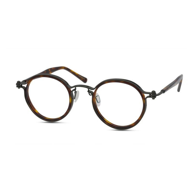 Óculos de titânio High Quality Cheap unissexo Buffalo Horn óculos de titânio Óculos redondos Eyewear moda fabrica quadros de óculos ópticos Design