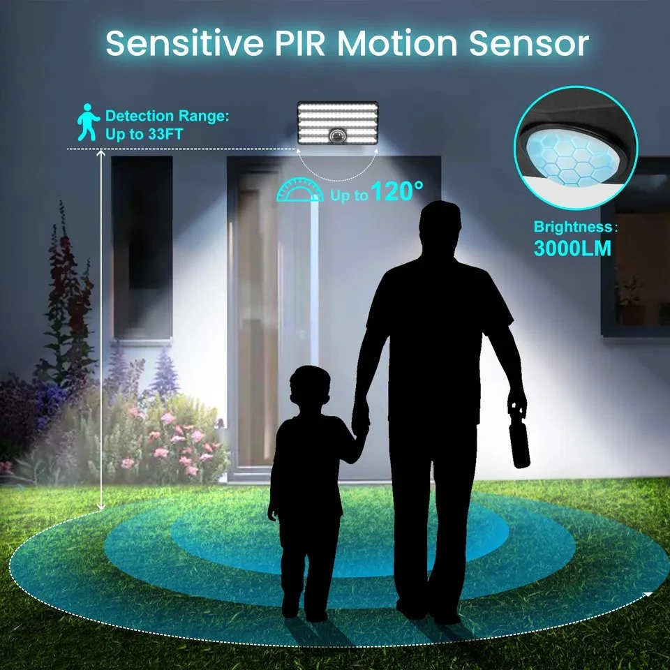 Solar de LED do sensor de movimento à prova de luzes de montagem em parede interior Iluminação Exterior