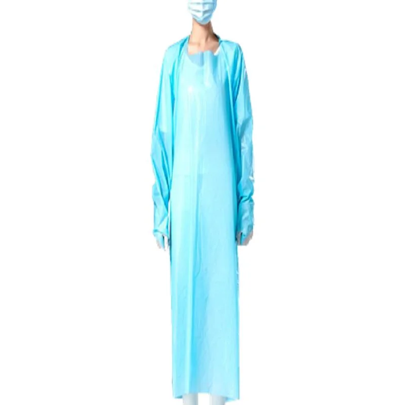 Blue Disposable Clothes Isolation Gown CPE Gown for Kitchen Dining Room