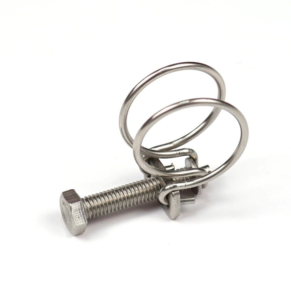 Factory Customize Large Size Fasteners Double Wire Hose Clamp Steel Pipe Clamp Bolt Clamp