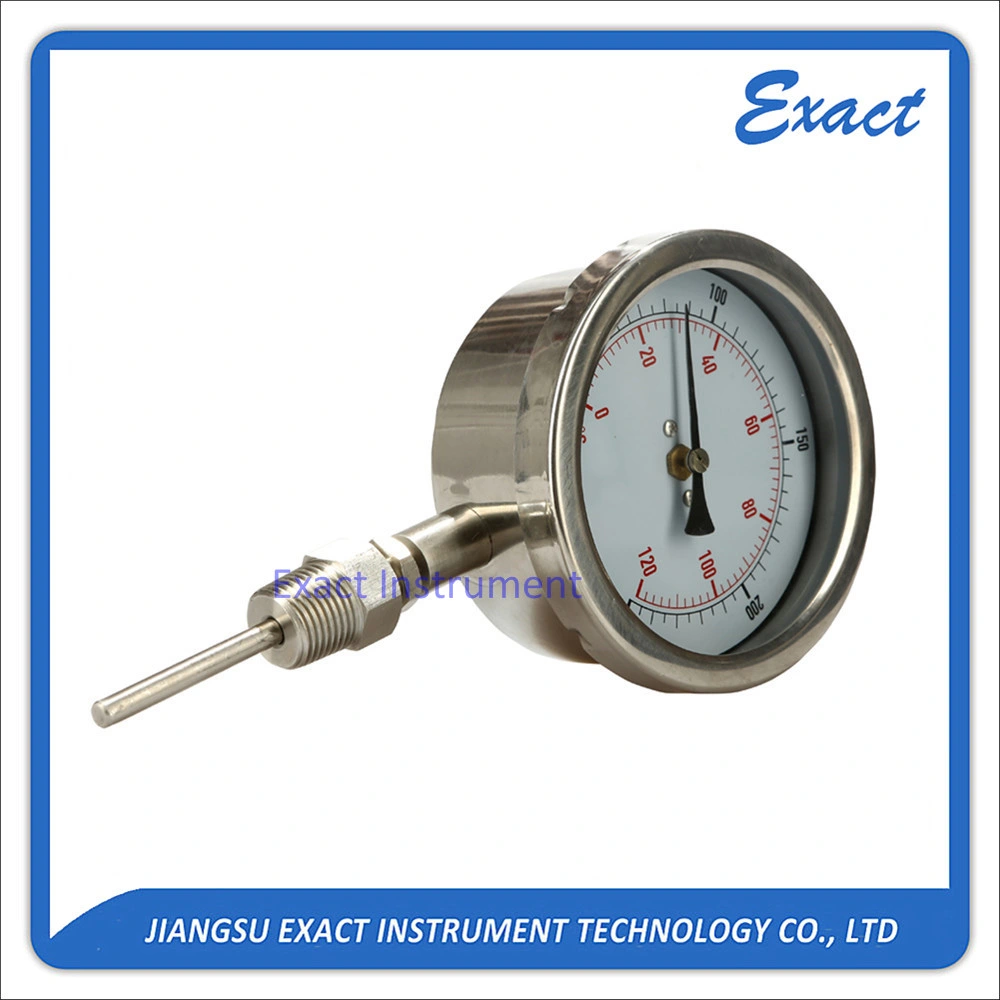 Thermomètre industriel-thermomètre mécanique-tout boîtier en acier inoxydable avec cadre à baïonnette à montage inférieur