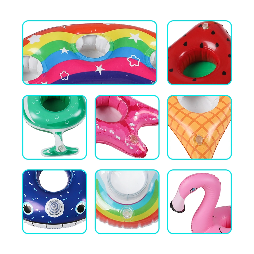 Pool Party Inflatable Drink Floats Inflatable Cup Holder Animal Fruit Series Water Donut Floating Drink Cup Holder