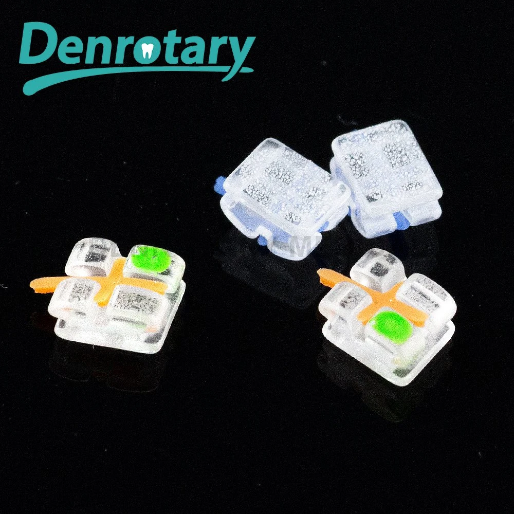 Denrotary Dental Equipments Teeth Braces Clear Ceramic Orthodontic Sapphire Bracket Monocrystal Teeth Braces