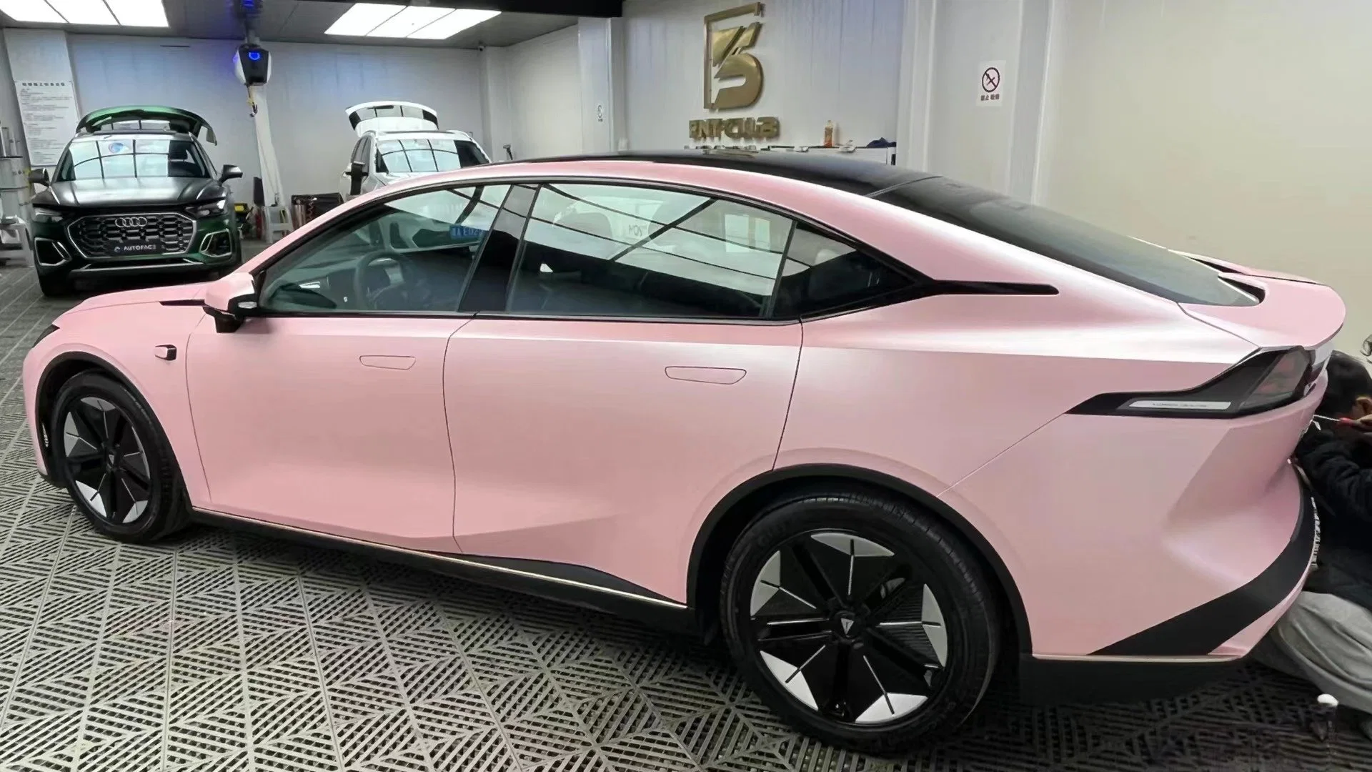 Pearl Metal Sakura Pink Car Vinyl Wrap Stickers PVC Film