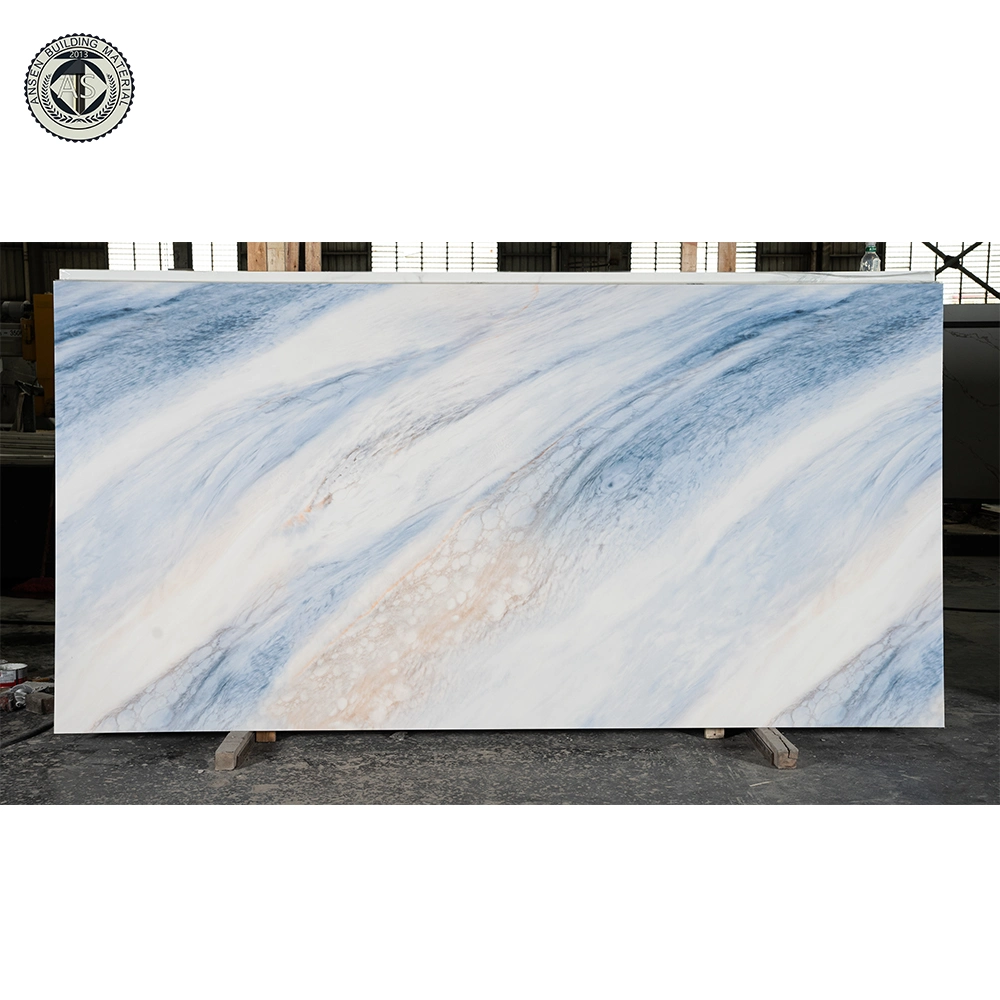 Superficie de pulido Engineered Big Slab Cuarzo Countertop Artificial Large Size Slab de cuarzo