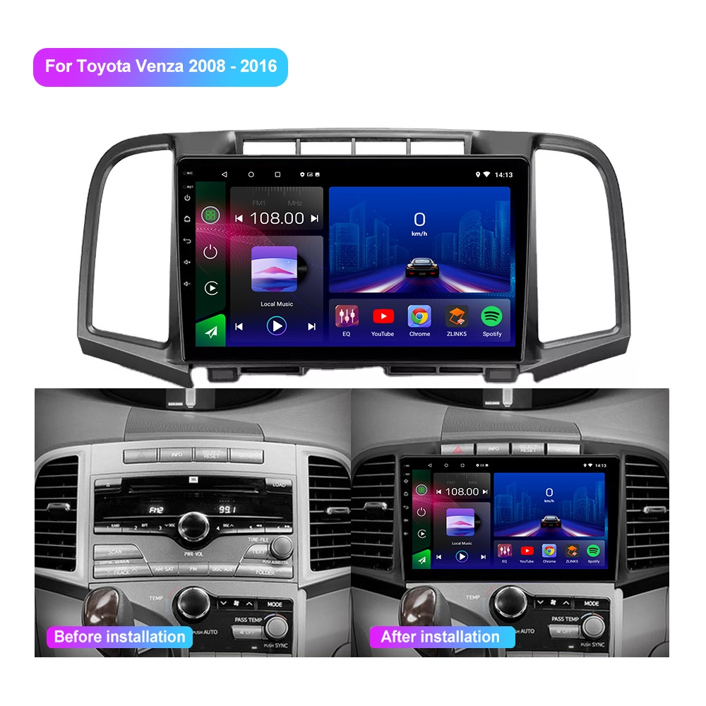 Jmance Multimedia Stereo GPS Autoradio Navigation2 DIN Android 9 Auto DVD-Player für Toyota Venza 2008 - 2016