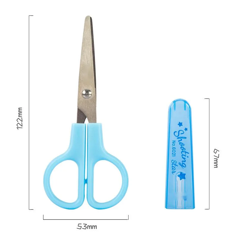 Student Children&prime; S Trumpet Round Head Cute Cartoon Handmade Scissors