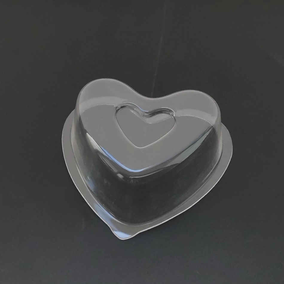 Forme de coeur chaud le conditionnement sous blister en plastique d'étanchéité de boîte de dialogue personnalisée