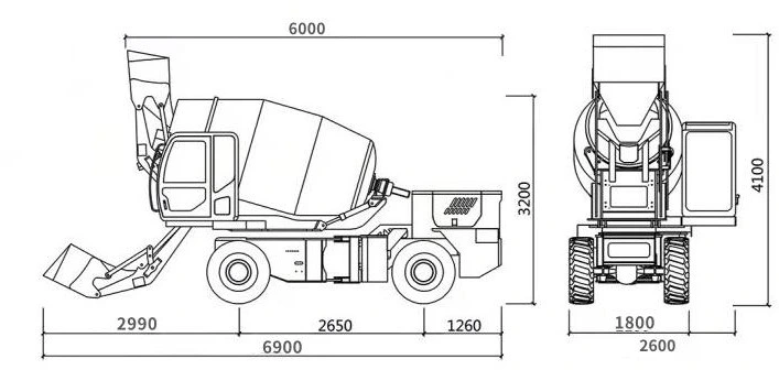 Small Self Loading Concrete Mixers Cement Mixer Prices Concrete Machine Factori Mobile Concrete Batching Mixer for Sale