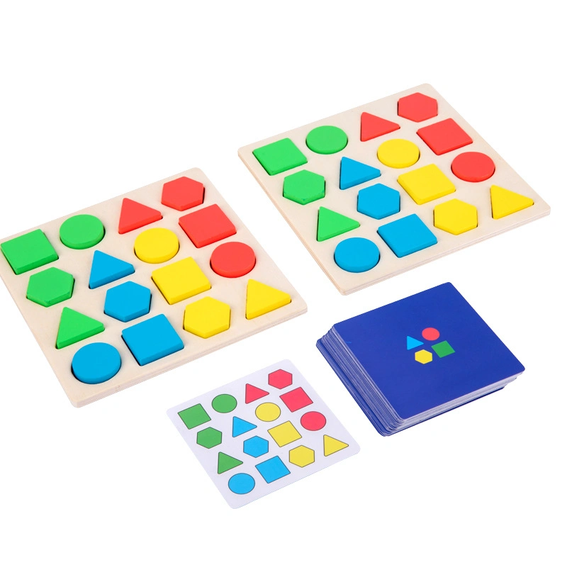 Children's Wooden Two-Player Building Blocks Game