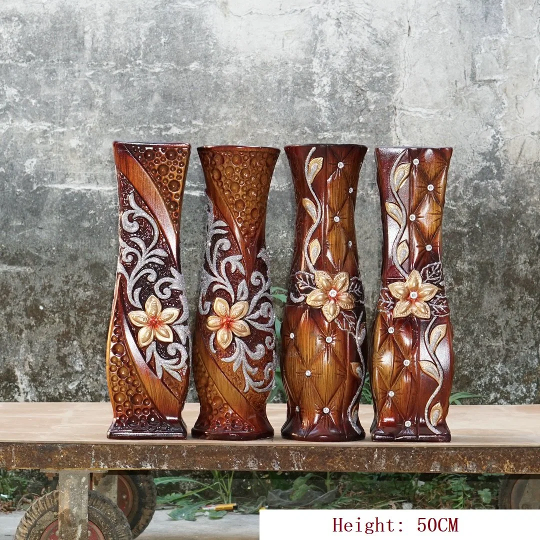 Wholesale Hand-Made Pottery Vases Creative Retro Brown Household Ornaments Customized Modern Vases