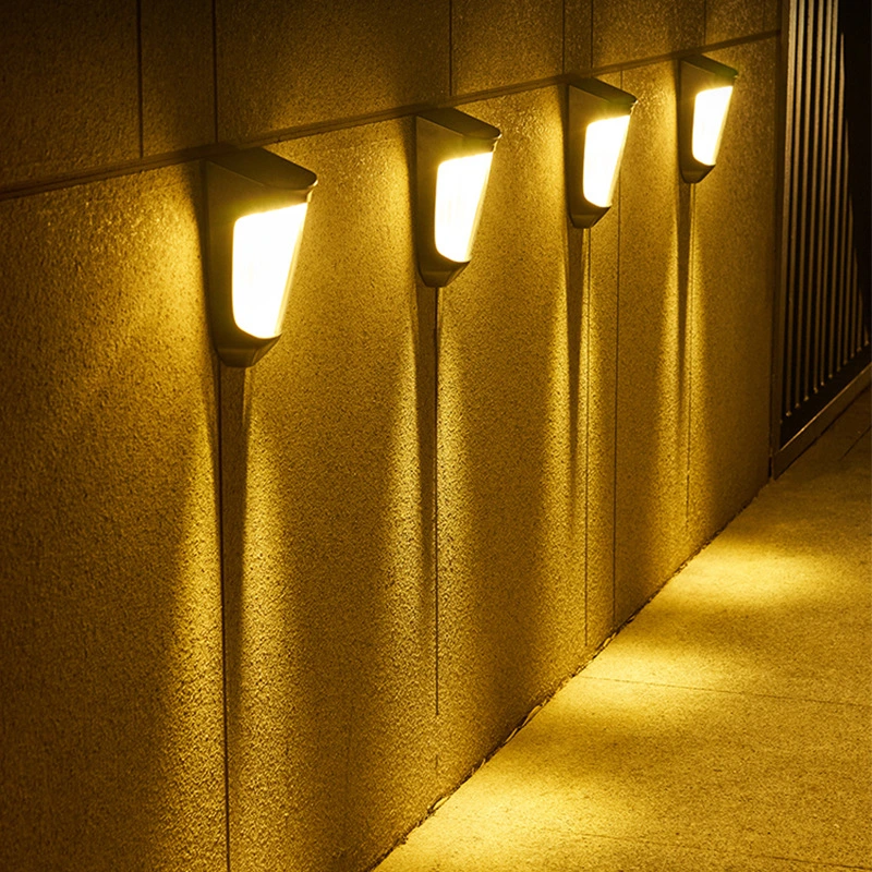 LAMPE solaire LED pour mur de lumière EXTÉRIEURE étanche à la clôture Léger